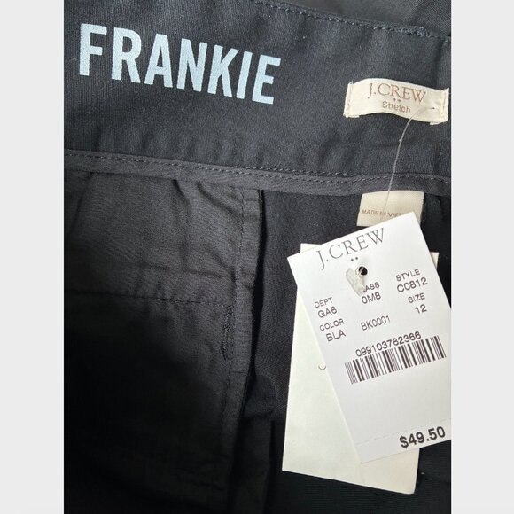 J. Crew NWT Black 9" Frankie Bermuda Chino Short - Size12 - Picture 5 of 5